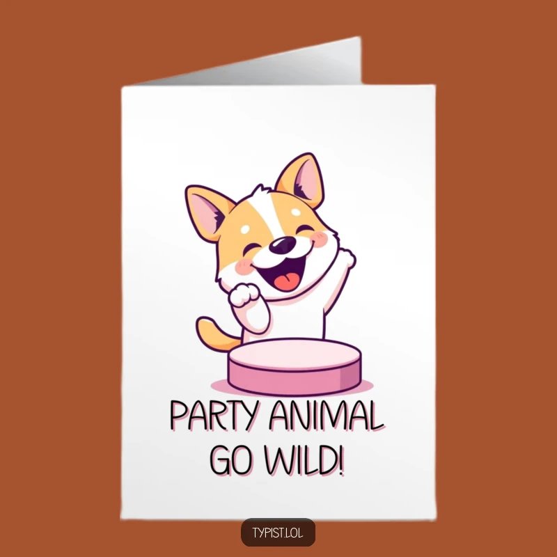 Free Printable Funny Dog Birthday Card: Bouncing Pup Button Press Downloadable Gift