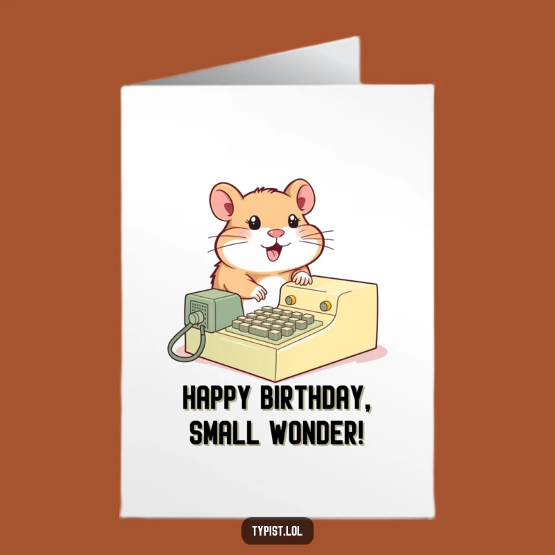 Free Printable Hamster Birthday Card: Vintage Typing Humor Downloadable Gift