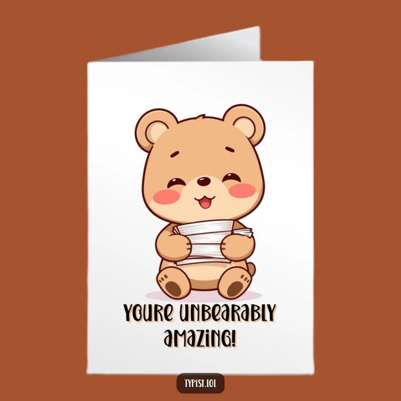 Free Printable Congrats Card: Smiling Bear Papers Funny Downloadable Gift