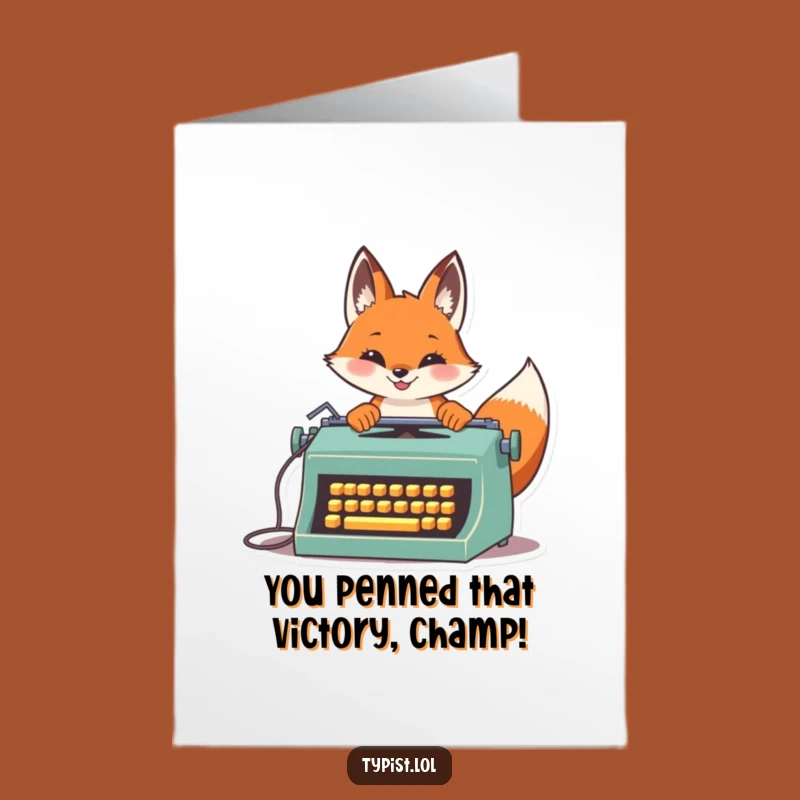Free Printable Congrats Card: Speedy Fox Typist, Downloadable & Fast!
