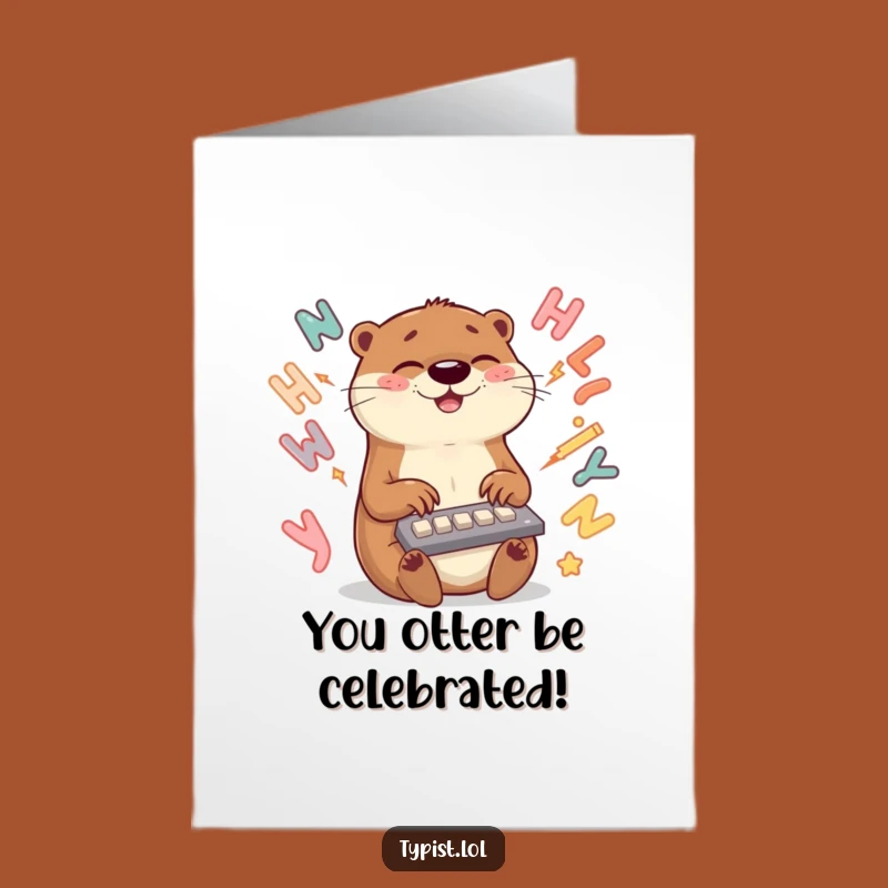 Free Printable Otter Congrats Card - Fast Typing Downloadable Greeting for Big Wins