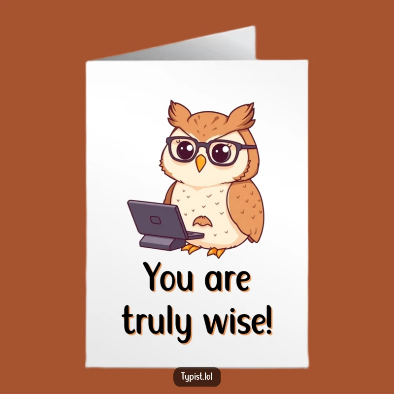 Free Printable Owl Congratulations Card - Funny Typing Owl Downloadable Gift