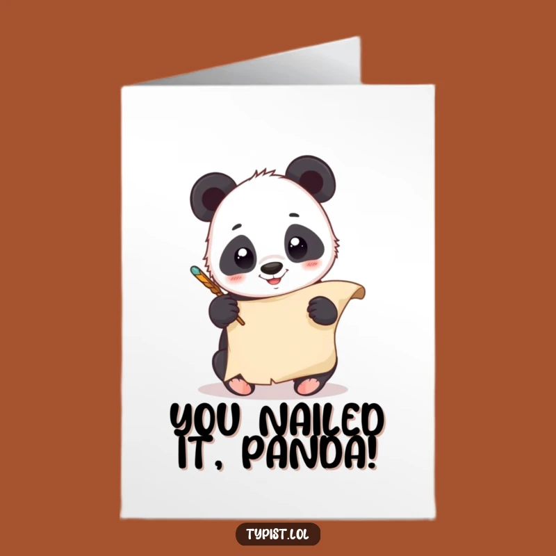 Free Printable Panda Card: Quill & Scroll Congratulations Downloadable Gift