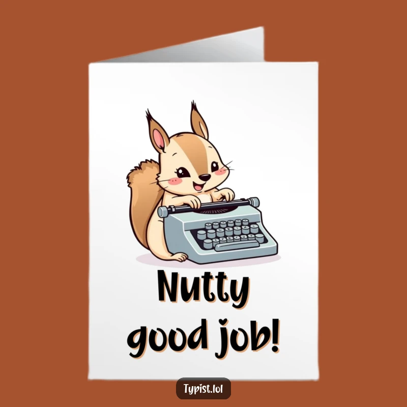 Free Printable Squirrel Card: Fast Typing Congratulations Downloadable Gift