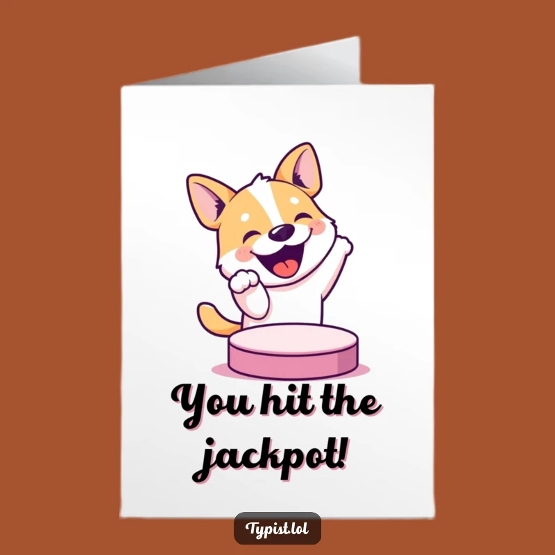 Free Printable Dog Congrats Card: Bouncing Pup Button Press Congrats Downloadable