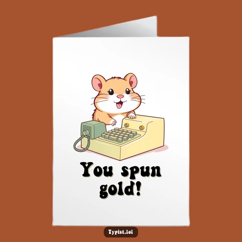 Free Printable Hamster Card: Vintage Typing Congratulations Downloadable Gift