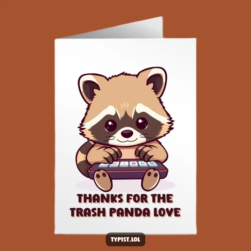 Free Printable Raccoon Thank You Card: Grateful & Busy for Your Kindness