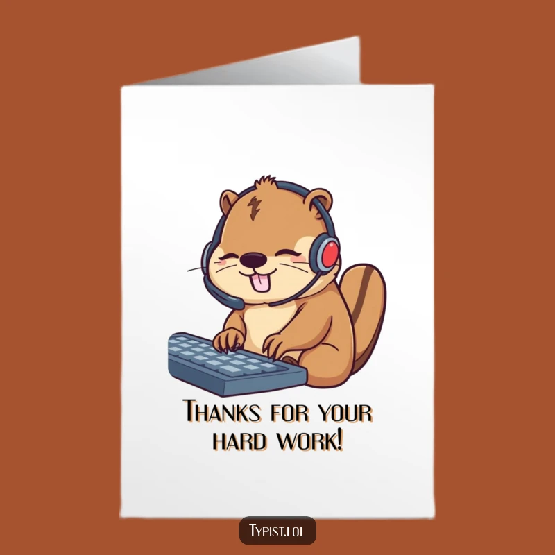 Free Printable Thank You Card: Beaver Task Master Downloadable Gift