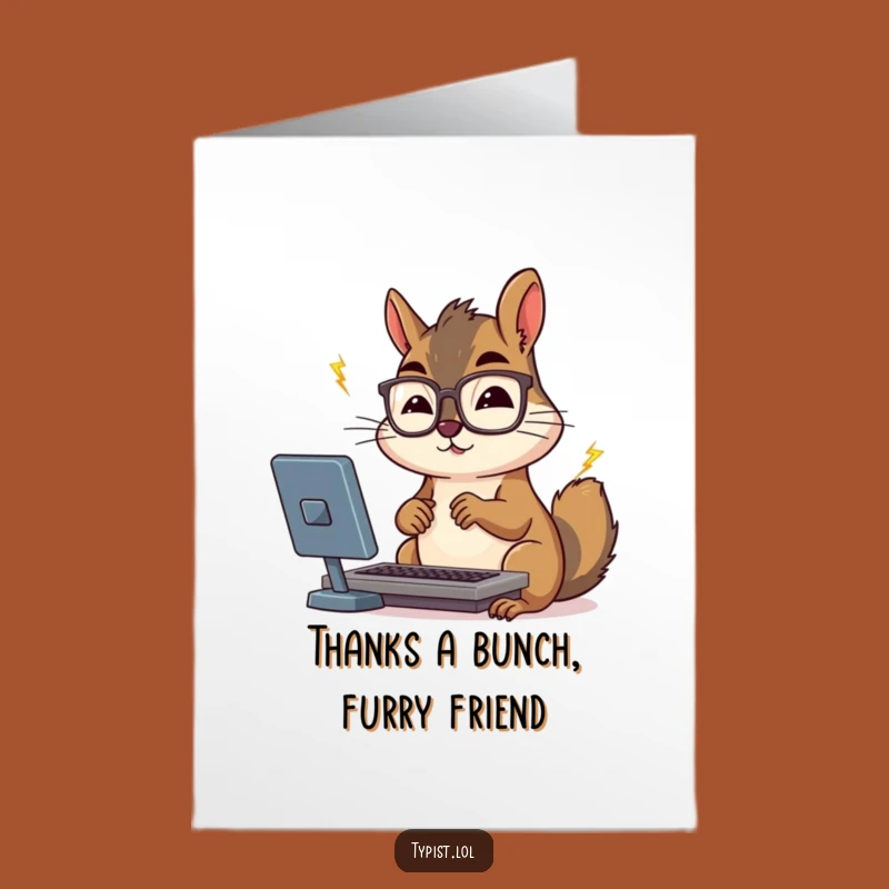 Free Printable Thank You Card: Speedy Squirrel Expressing Gratitude, Downloadable Design