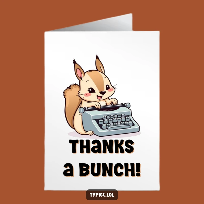 Free Printable Thank You Squirrel Card: Speedy Gratitude Downloadable Gift