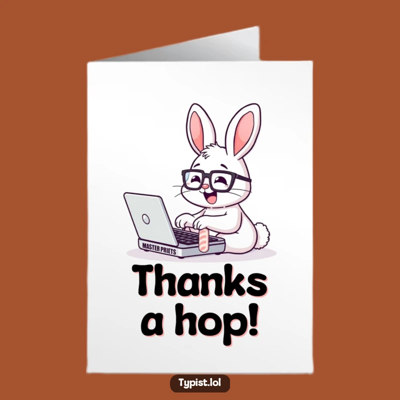 Free Printable Thank You Bunny Card: Smart Gratitude Downloadable Gift