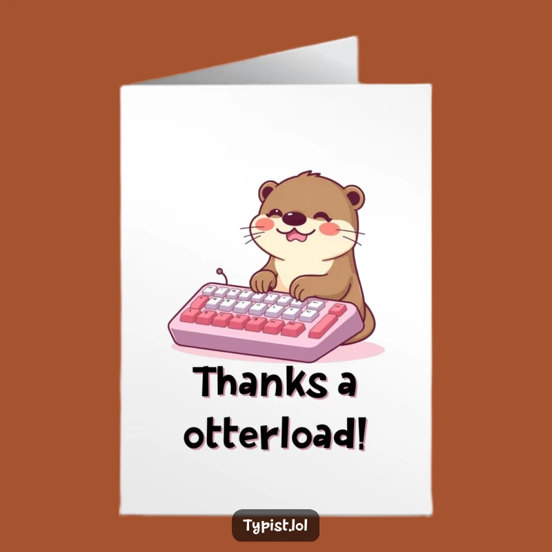 Free Printable Thank You Otter Card: Humorous Appreciation Downloadable Gift
