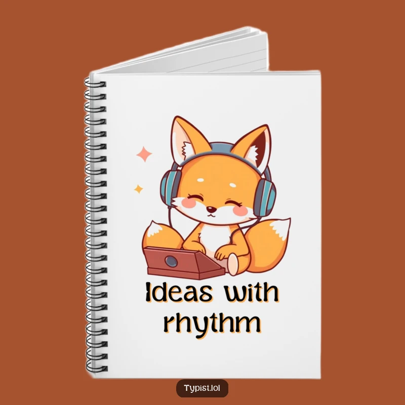 Funny Fox Typing Notebook: Jot Down Ideas with This Musical Journal Gift