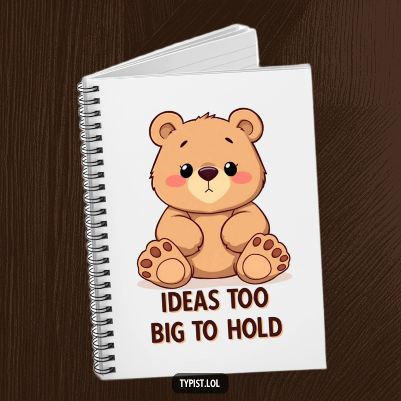Funny Bear Determined Notebook: A determined bear types with large paws, a humorous journal for big ideas, funny gift.