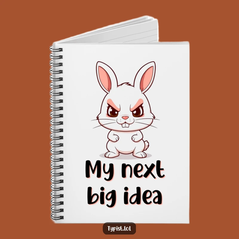 Funny Rabbit Typing Notebook: Jot Down Goals with This Determined Journal Gift