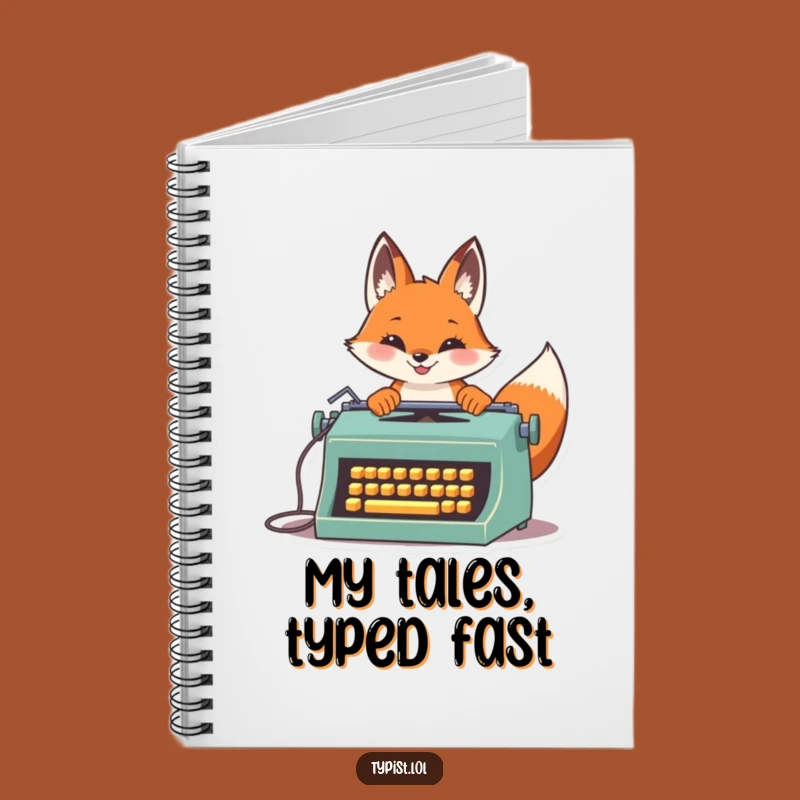 Funny Fox Typist Notebook: Vintage Speed Writing Journal Gift