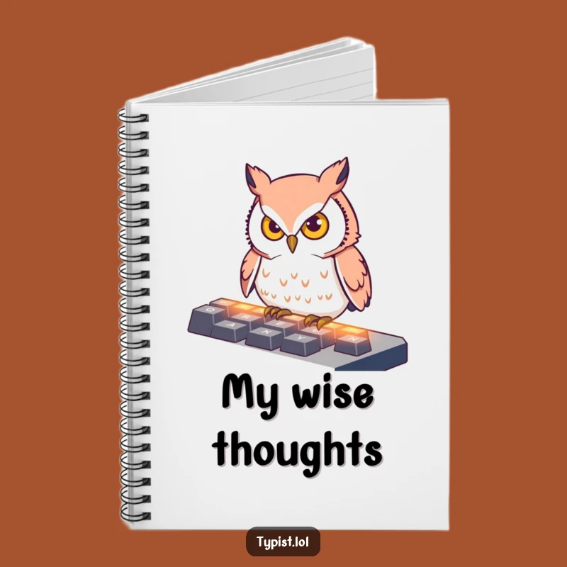Funny Owl Typing Notebook: Focused Bird's Journal for Smart Ideas, Perfect Funny Gift