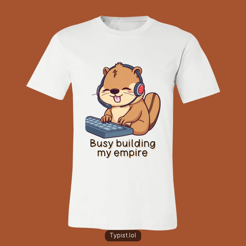 Funny Beaver Tech Support T-Shirt: Busy Worker Tee