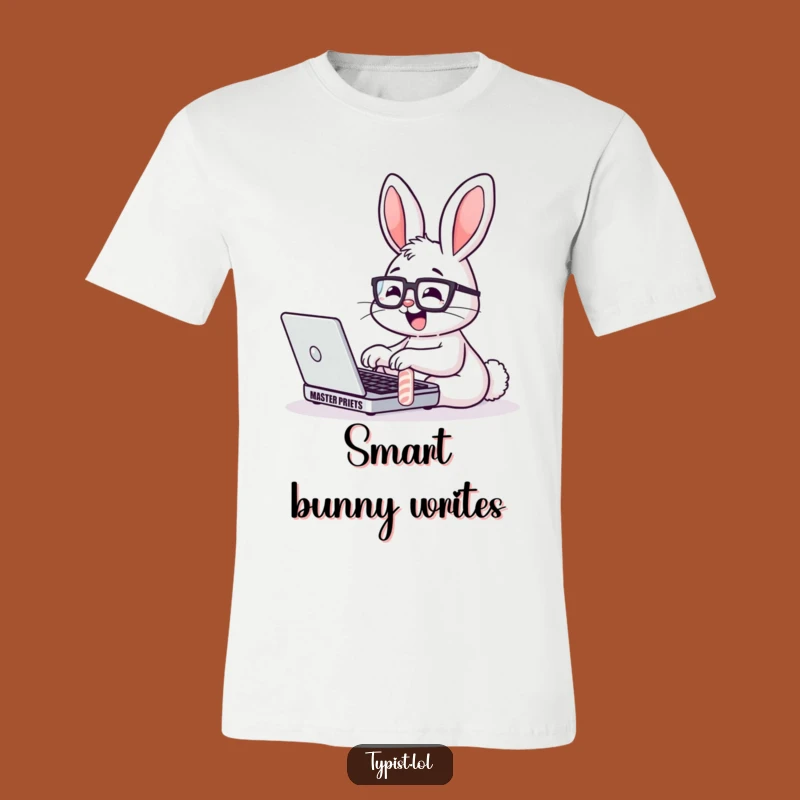 Funny Bunny Glasses Laptop T-Shirt: Show Your Smart and Speedy Style