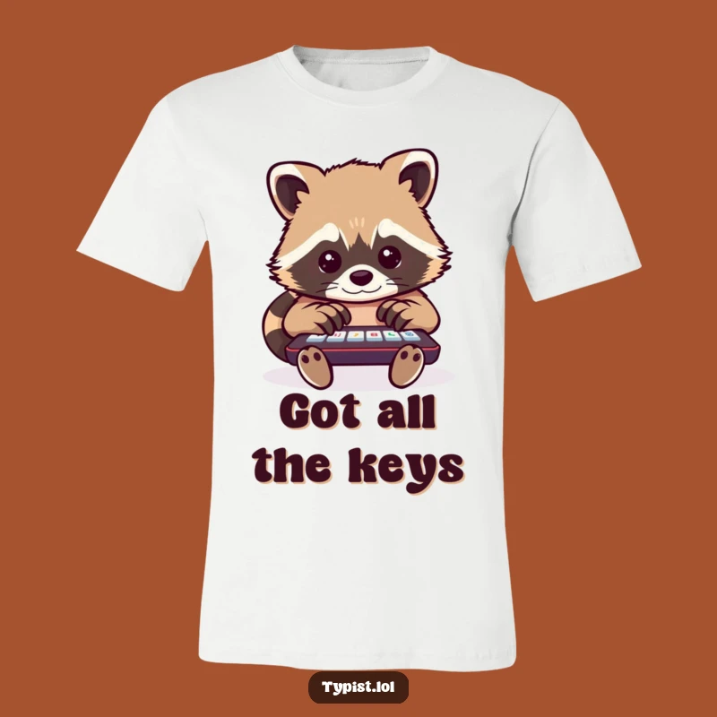 Funny Raccoon Typing T-Shirt: Multitasking Humor for Your Everyday Adventures