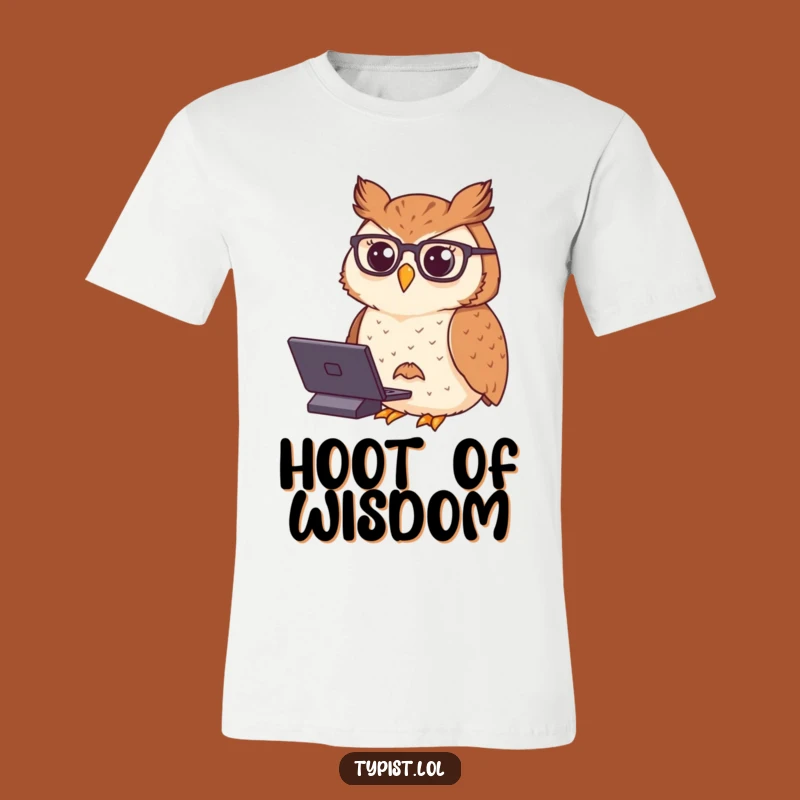 Funny Owl Typing T-Shirt: Wear Your Wisdom with this Hilarious Tee