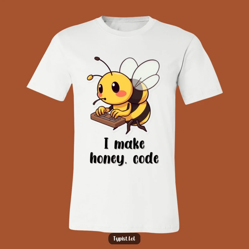 Funny Bee T-Shirt: Busy Insect Typing with Stinger, Hilarious Workwear for Dedicated Bee Fans