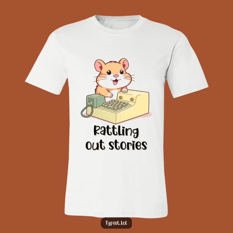 Funny Hamster Typewriter T-Shirt: Retro Vibes with Cute Humor