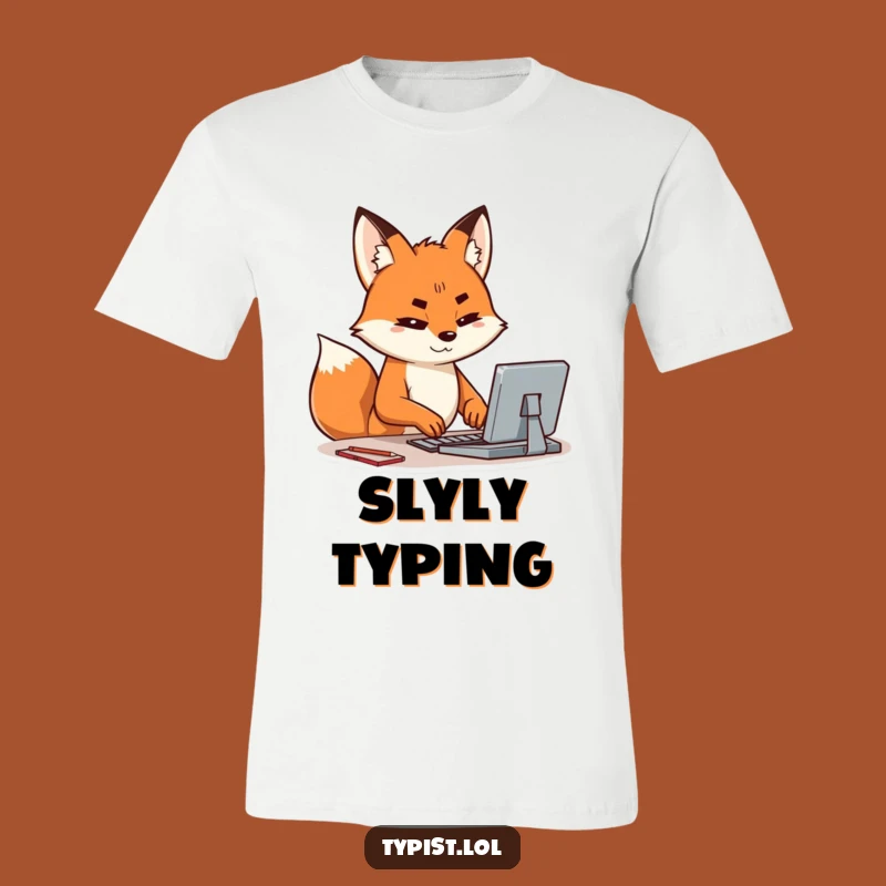 Funny Fox Typing T-Shirt: Unleash Your Inner Genius with this Hilarious Tee