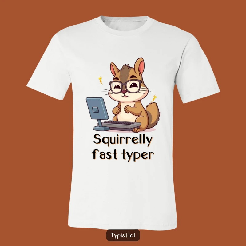 Funny Squirrel Typing T-Shirt: Wear Your Productivity with Pride, a Hilarious Gift Idea