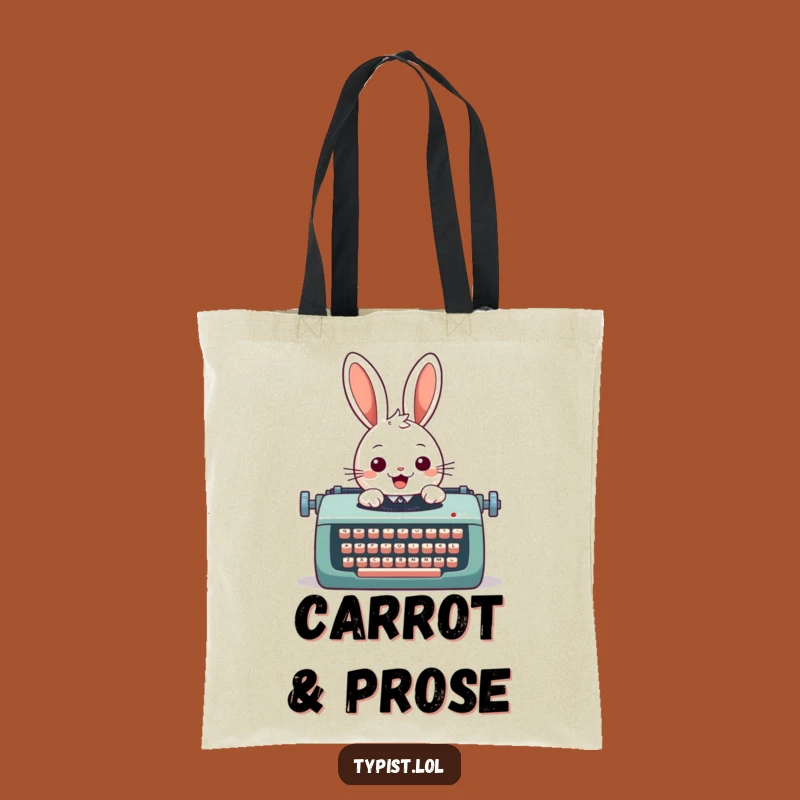 Funny Rabbit Typewriter Tote Bag: Hilarious Accessory for Book Lovers