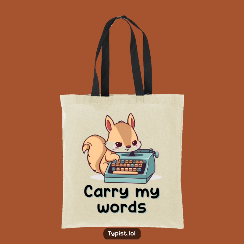 Funny Squirrel Typist Tote Bag - Carry Your Work with Humor!