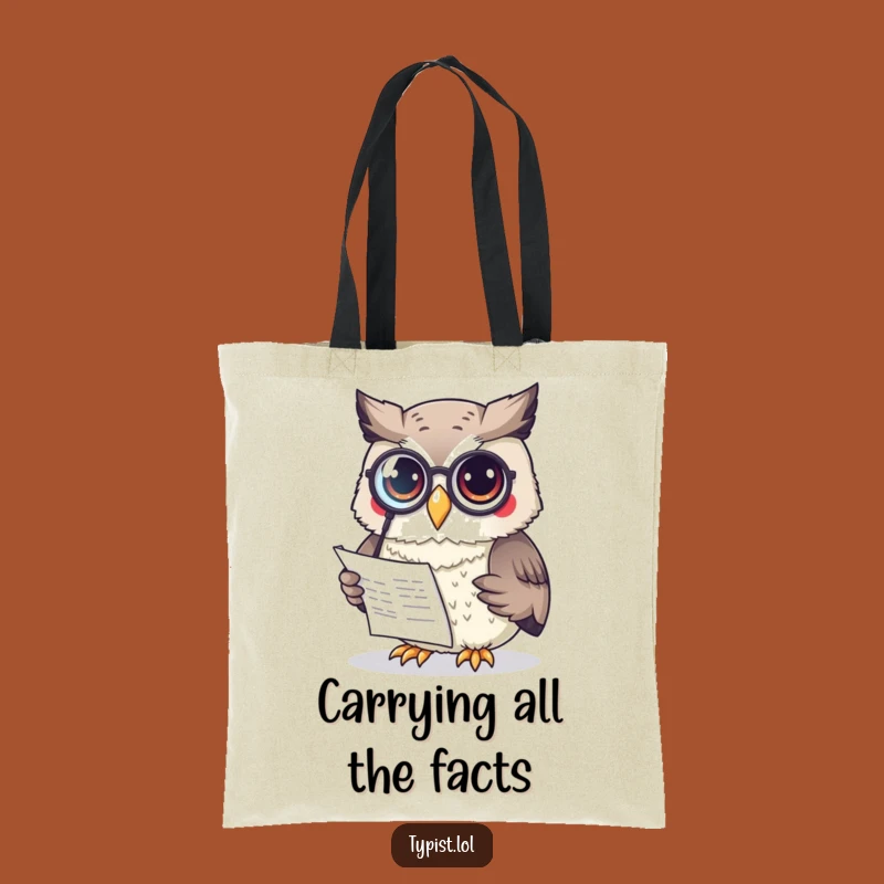 Funny Owl Monocle Tote Bag: Carry Your Books with Smart Humor - Great Funny Gift