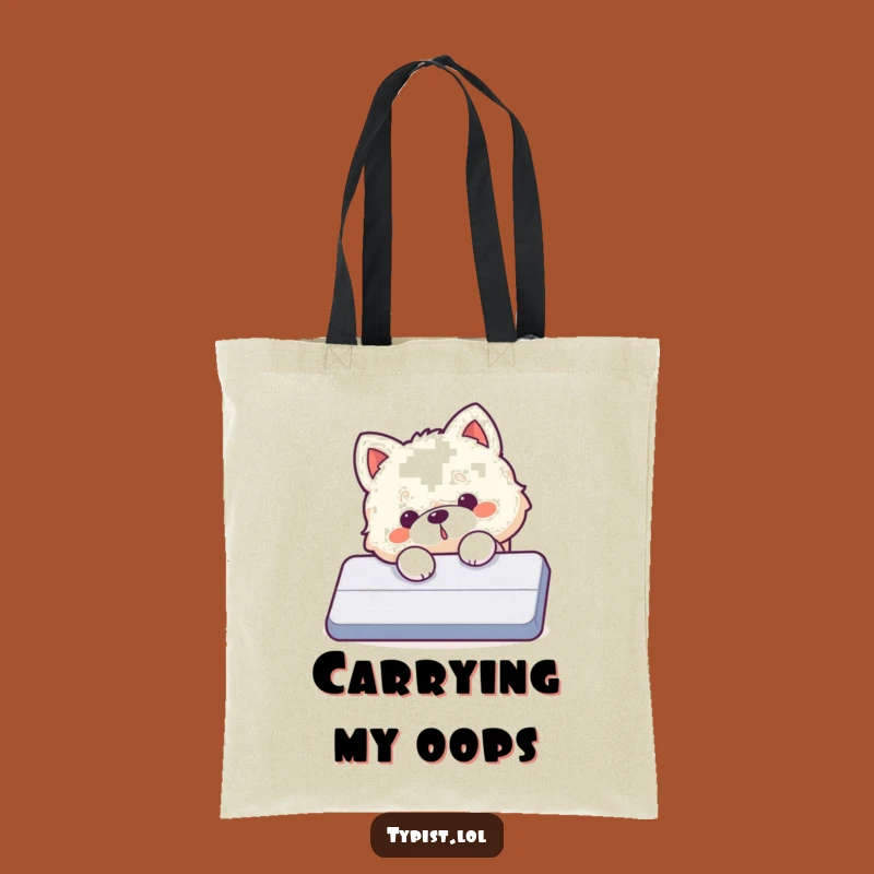 Funny Dog Enter Key Tote Bag: Carry Your Tech Fails and Essentials