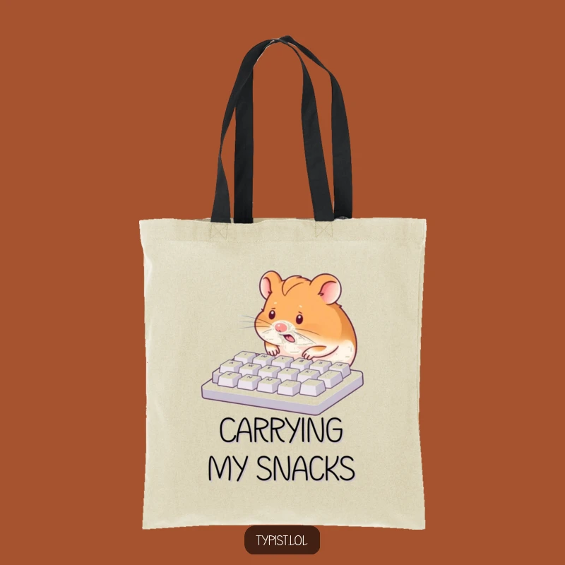 Funny Hamster Keyboard Nose Peck Tote Bag - Carry Your Chaos!