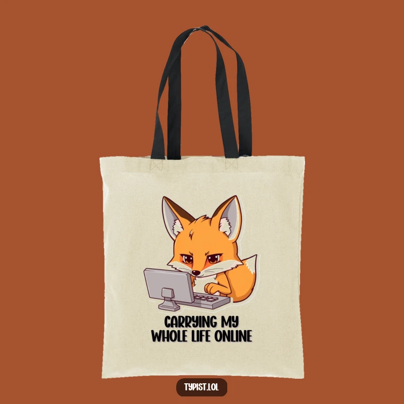 Funny Fox Tech Tote Bag - Carry Your Gadgets in Style Gift