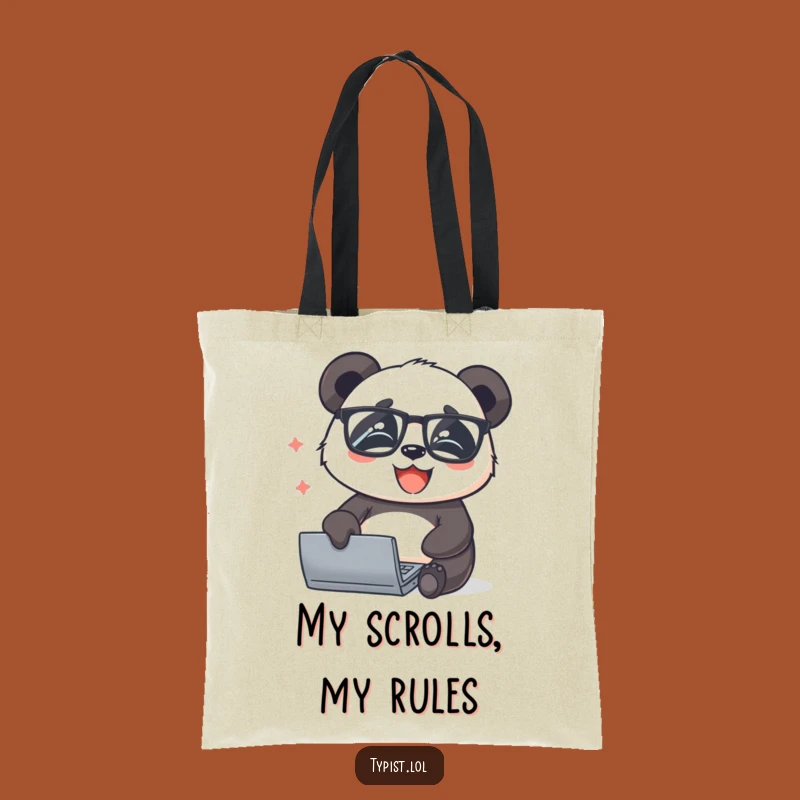 Funny Panda Tote Bag: Carry Your Books with Scholarly Style