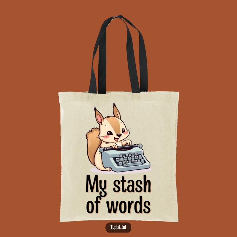 Funny Squirrel Typewriter Tote Bag: Carry Your Speed and Style Proudly
