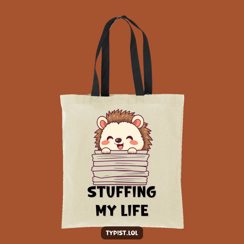 Funny Happy Hedgehog Tote Bag: Carry Your Essentials with Whimsical Charm